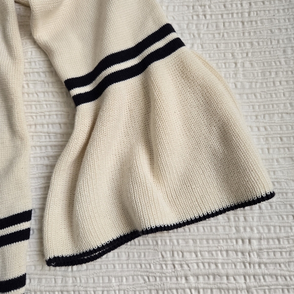 NWT Anthropologie x Knitted & Knotted Cream Cold Shoulder Bell Sleeve Sweater - Picture 5 of 16